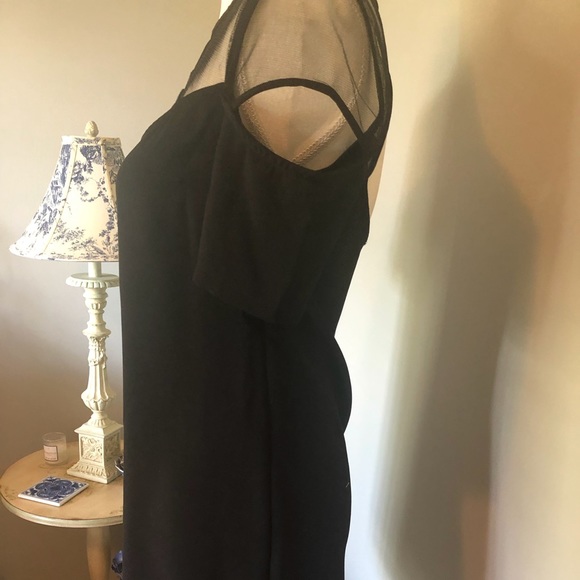TOBI brand black tunic blouse with mesh and cut out detailing - Picture 10 of 16